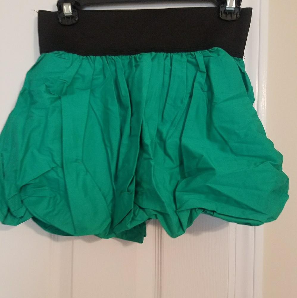 Green mini skirt